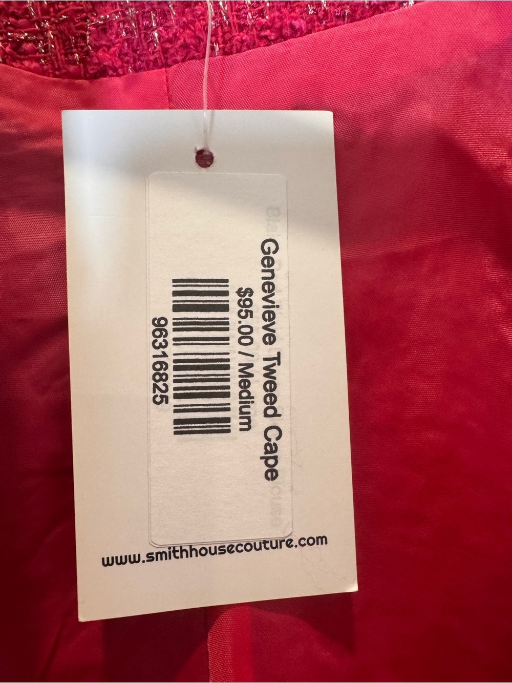 NWT! Flying Tomato Hot Pink Genevieve Tweed Cape - Picture 7 of 12